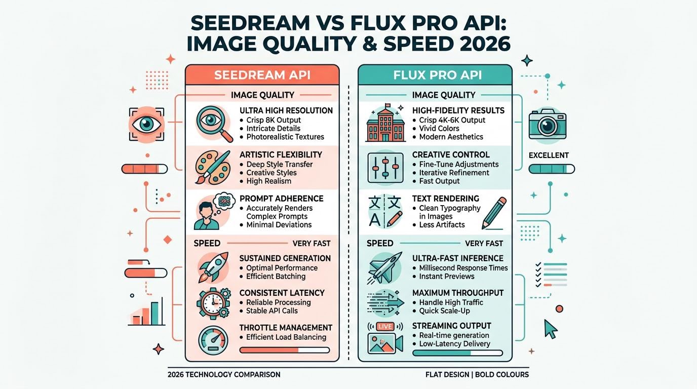Seedream vs Flux Pro API: Image Quality & Speed 2026
